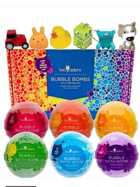TWO SISTERS BUBBLE BATH BOMBS KIDS SURPRISE SET OF 6
